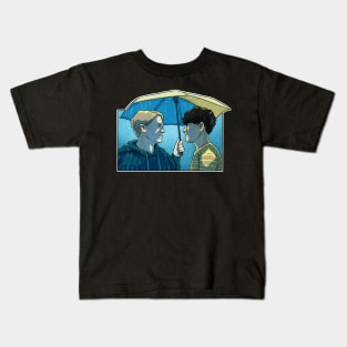 Nick and Charlie - heartstopper drawing - rain Kids T-Shirt